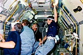 Space Shuttle astronauts in Spacelab 1