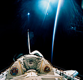 Spacelab SLS-1 view with light reflections