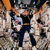 Hans Schlegel in Spacelab D2 module,STS-55