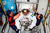 Astronaut Fuglesang after spacewalk