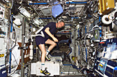 Exercising on International Space Station