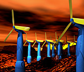 Mars wind turbines
