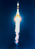 Launch of Soyuz-TM 18 mission to Mir space station