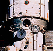 Close-up of part of Russian Mir space station