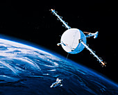 Artist's impression of TSS-1 in orbit