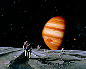 Astronauts explore Jupiter's moon