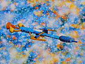 Artwork of anti-matter drive starship