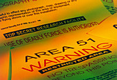 Warning signs from the Area 51 UFO research site