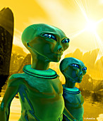 Computer artwork of aliens