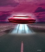 UFO over road