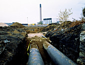 Sheffield heat & power scheme: incinerator & pipes