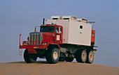 Seismic survey recording truck