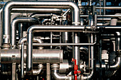 Pipework at an oil refinery