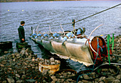 Wave energy machine,the Clam,in Loch Ness