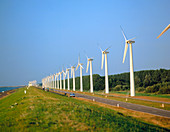 Wind farm next to road,Leylstad,Holland