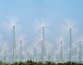 Wind turbines in California