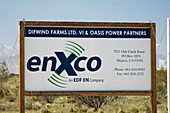 enXco wind farm sign,California,USA