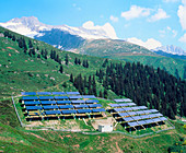 Solar power plant in the Alps,Switzerland