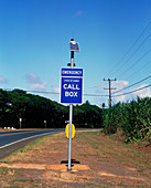 Solar powered emergency telephone,Hawaii,USA