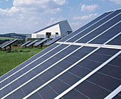 Photovoltaic panels at solar power station
