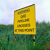 Gas pipeline sign