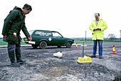 Testing a neutron density gauge