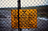 Radiation warning sign at Sellafield,England