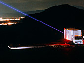 Lidar laser beam at night over Albuquerque,NM