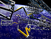 Space construction by Skyworker robots