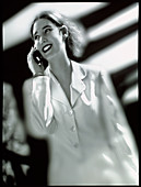 Businesswoman speaking on a mobile telephone