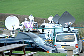 TV news satellite vans