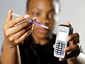 Injecting energy into a mobile phone