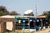 Telecommunications dish and mast,Africa