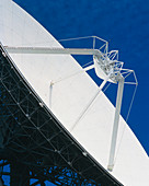 Close-up of satellite receiving dish