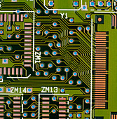 Macrophotograph of a circuit board
