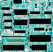 Circuit board with microprocessors,etc