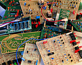 Computer circuit boards with silcon chips