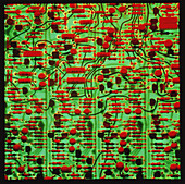 Circuit board showing its electronic components