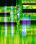 Computer artwork of circuit board and information