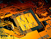 Computer artwork of personal computer motherboard