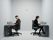 Office workers at desks