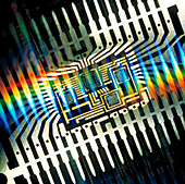 Macrophoto of a hybrid integrated circuit package