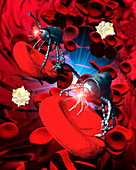 Medical nanorobots on red blood cell