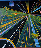 Abstract artwork of the information superhighway
