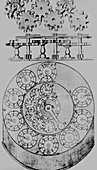 Engraving of Leupold's mechanical calculator