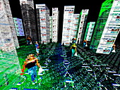 Virtual web city,conceptual artwork