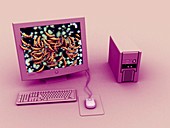 Internet worm,computer artwork
