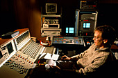 Engineer working in a sound recording studio