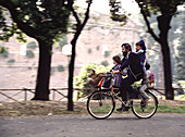 Family on a bicycle