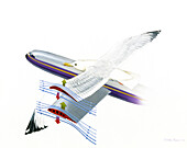 Artwork showing how a wing works